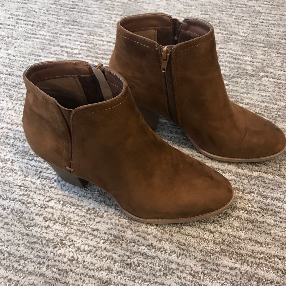 Brown Suede Booties